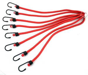 Стяжки крепления груза эластичные 8ммх60см (с карабинами) "AutoStandart"