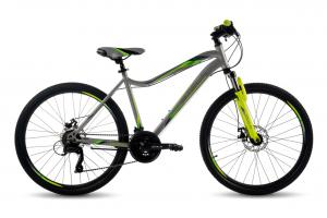 Велосипед, размер колеса 26", "Stels Miss" 5000 MD, 21 ск., рама 18", горный, Серебристый/салатовый