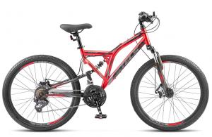 Велосипед, размер колеса 24", "Stels Mustang MD", 21 скорость, рама 16", 2-х подвес, красный/черный