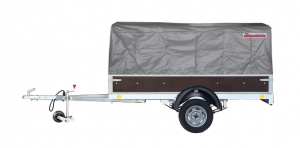 Прицеп автомобильный 8213В5 "Крепыш 2,5 Плюс" (2500x1500) тент 0,95 борт усил (б/фан)+рейл оц (R-13)
