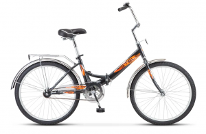 Велосипед, размер колеса 24", "Stels Pilot" 710, 1 скорость, рама 14", складной, черный