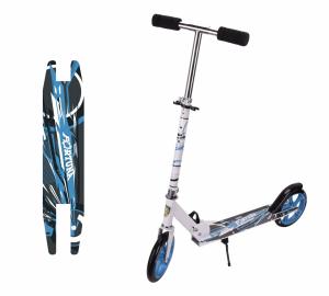 Самокат, Navigator Fortuna 2-х кол.,алюм.комби, PU кол.200мм, г/п до 100кг, подн. 87х11х93 бел.-гол.