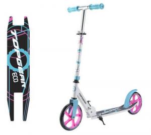 Самокат TOPGEAR ECO 2-х кол.,алюм.комби,PU кол.200мм, рег.складн.руль, ручки скл.TPR, белый.