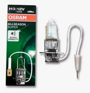 Лампа OSRAM H3 12V 55W всепогодная +30% яркости