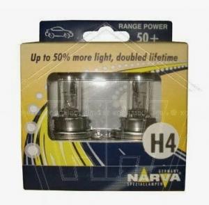 Лампа NARVA H4 12V 60/55W (P43t) ( +50% света) RP50 (к-т, 2шт.)