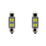 Лампа МАЯК светодиод 12V T11x36 12SMD SV8.5 WHITE (к-т) "ORIGINAL PRO" (с обманкой)
