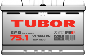 Аккумулятор TUBOR EFB 75 Ач R заряжен